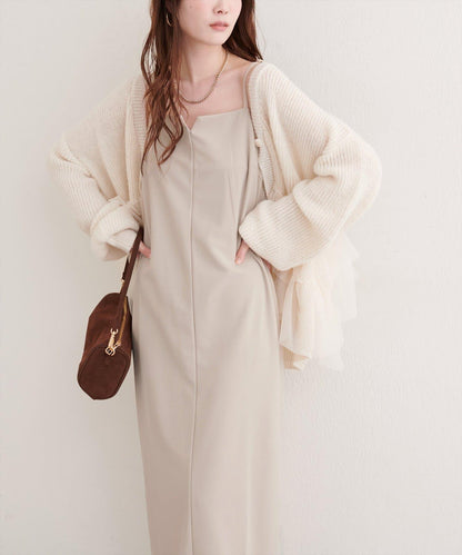 剪裁喬其紗吊帶連衣裙