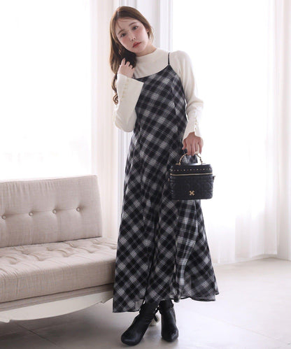 肩帶蝴蝶結針織套裝連衣裙