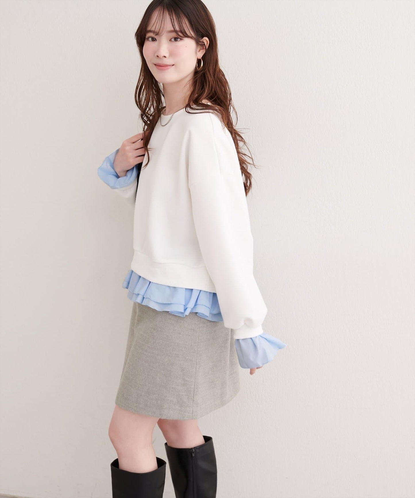 荷葉邊層疊套頭衫