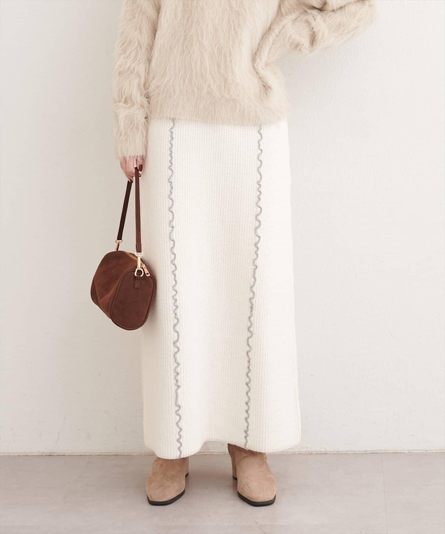 荷葉邊針織半身裙