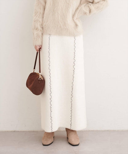 荷葉邊針織半身裙