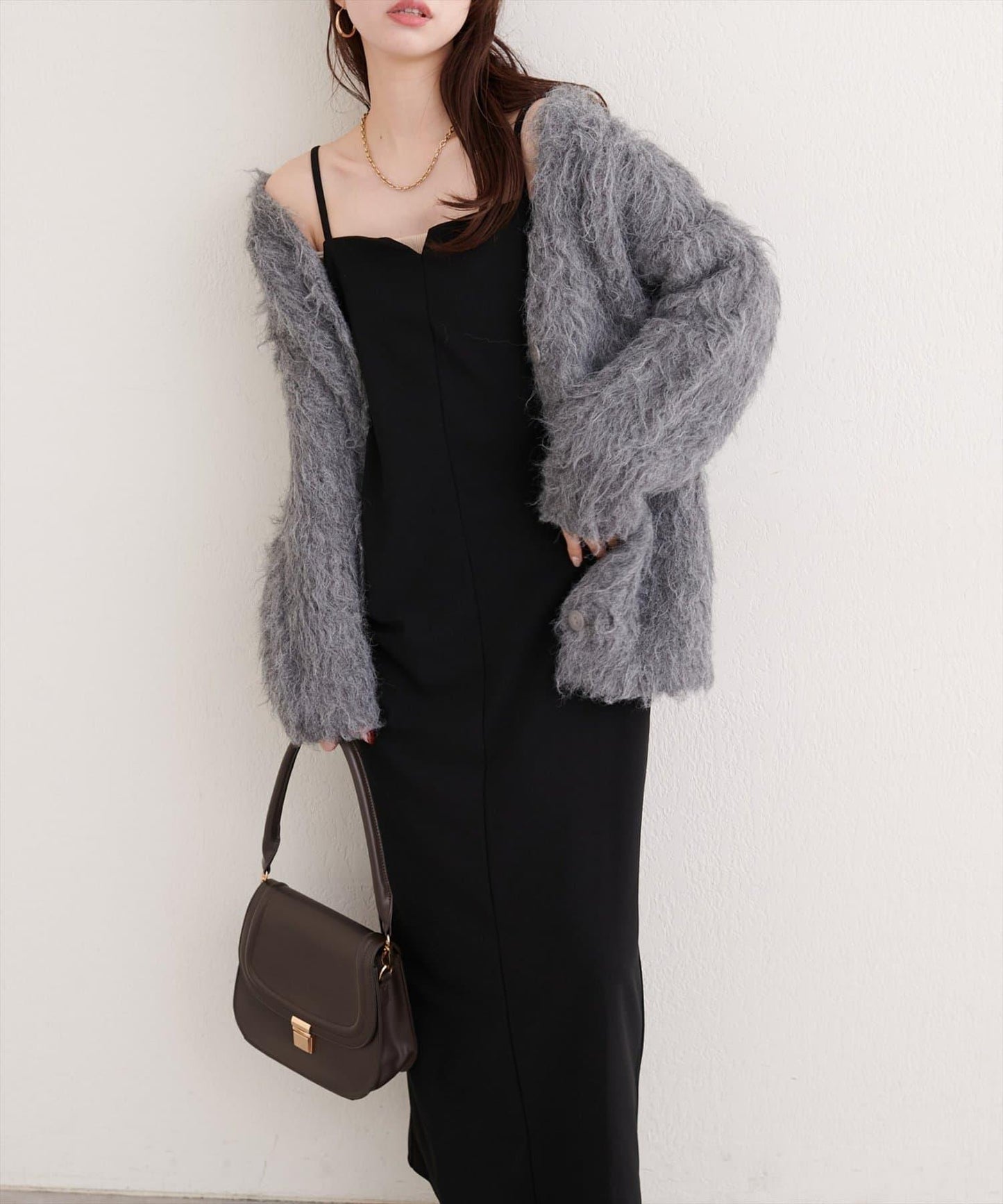 剪裁喬其紗吊帶連衣裙