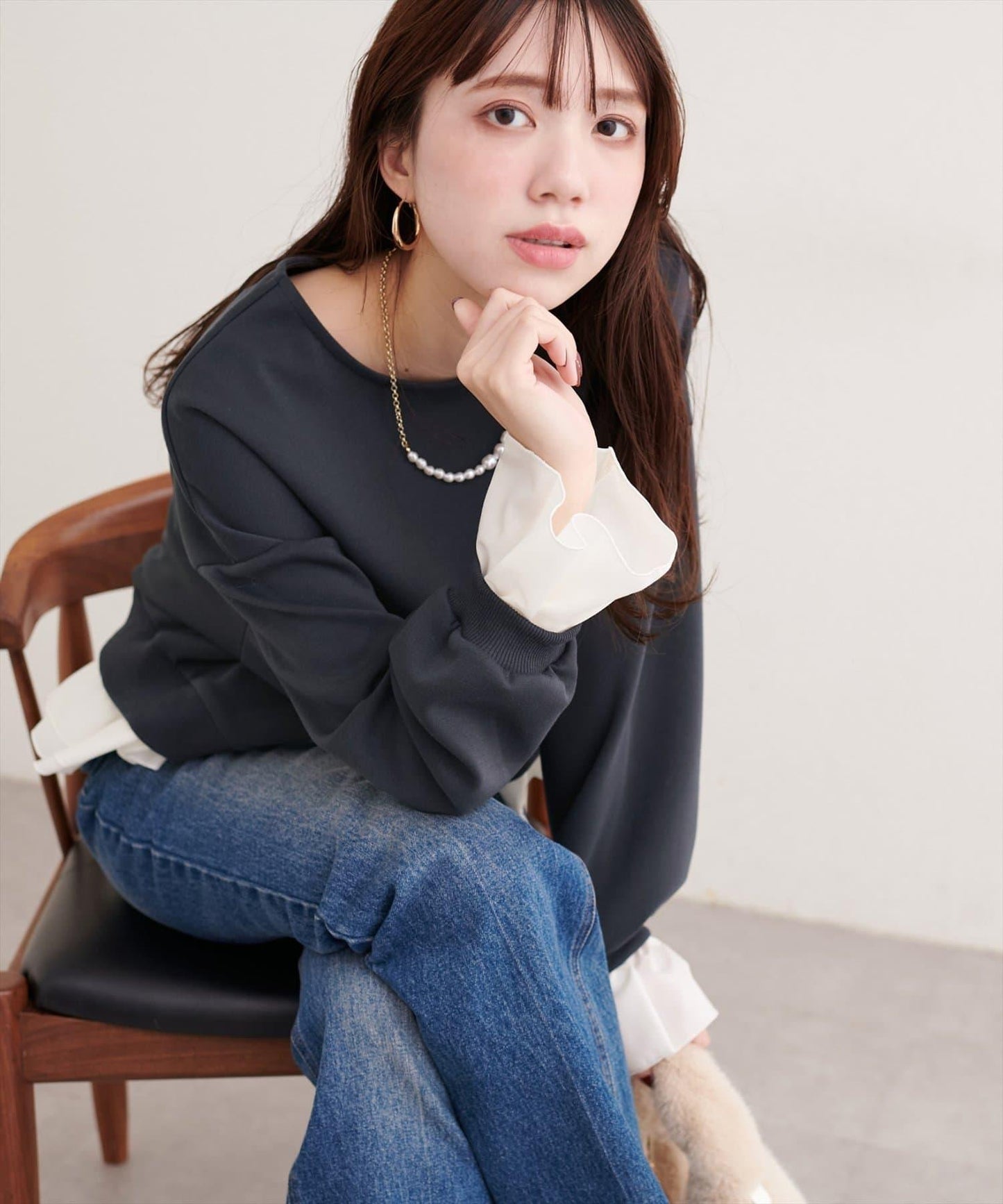 荷葉邊層疊套頭衫