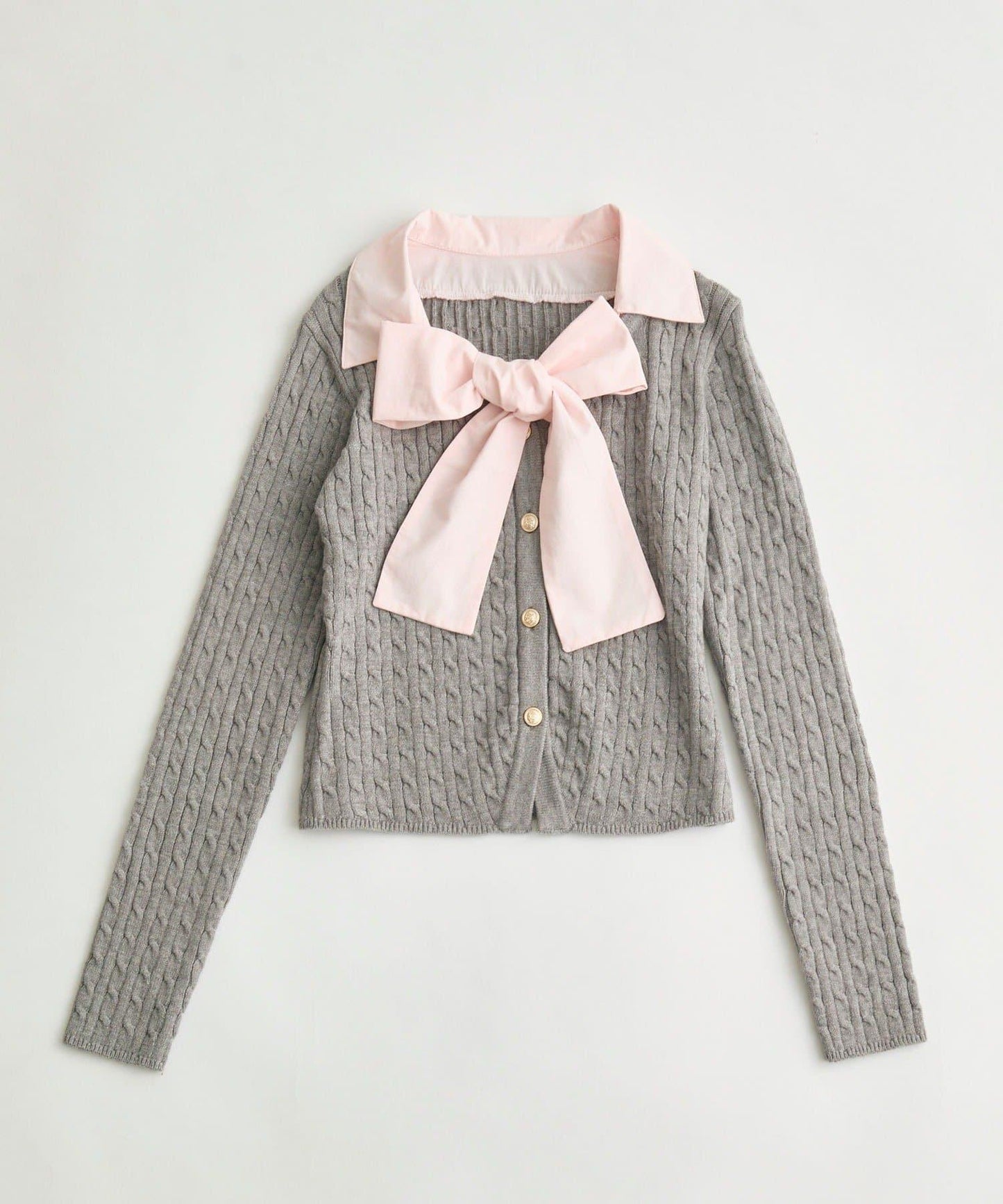 麻花領結針織衫