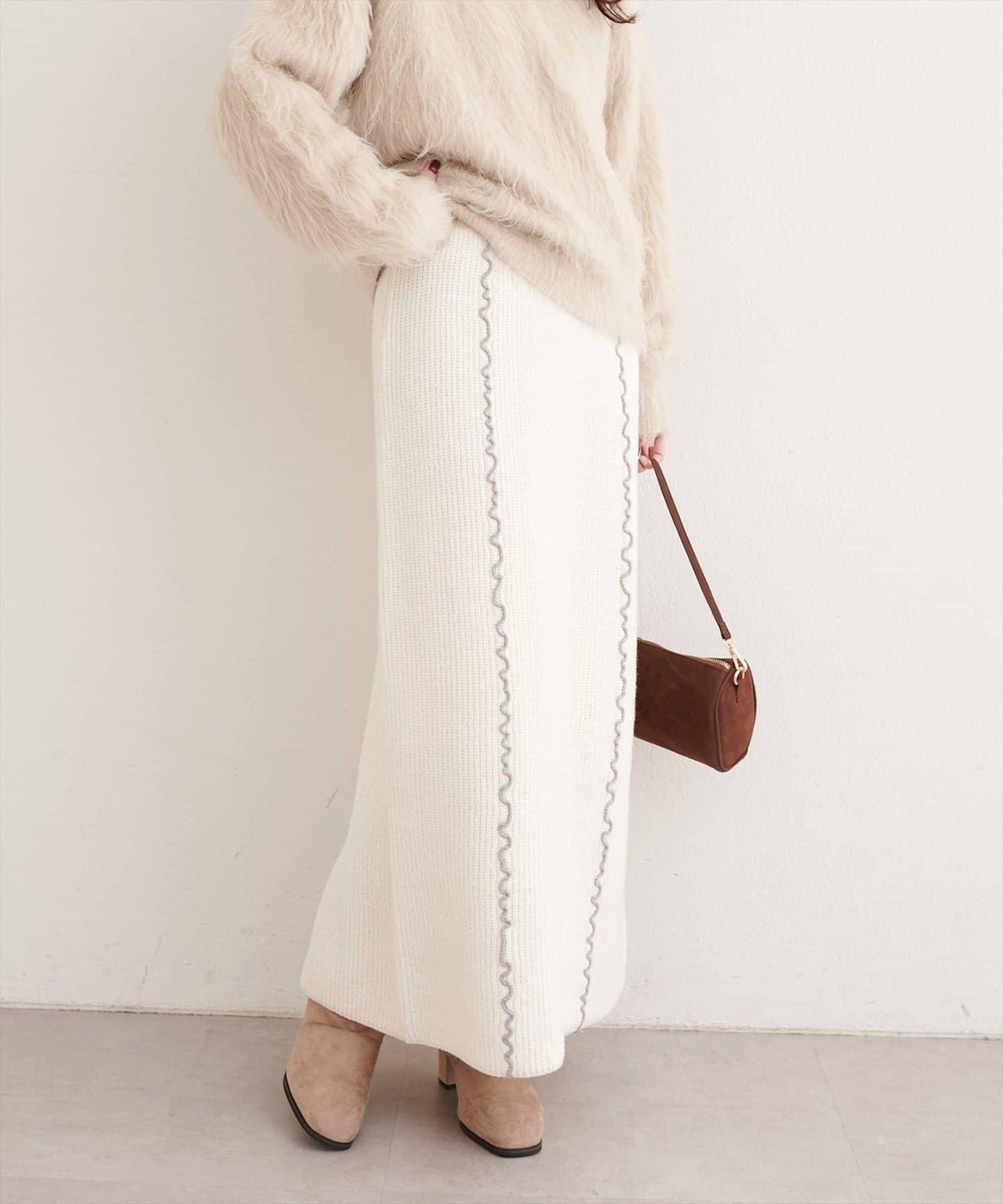 荷葉邊針織半身裙