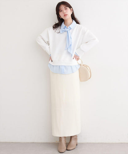 帶領結襯衫疊穿套頭衫