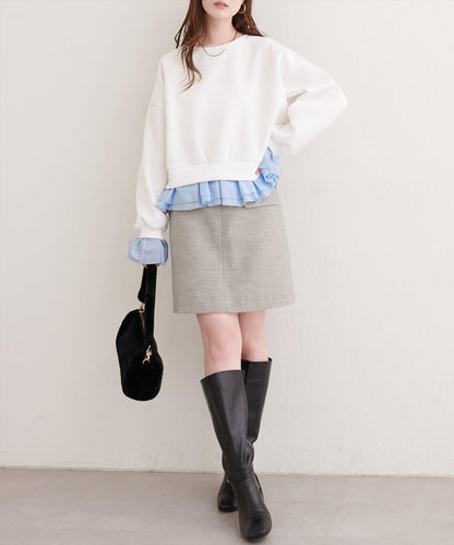 荷葉邊層疊套頭衫