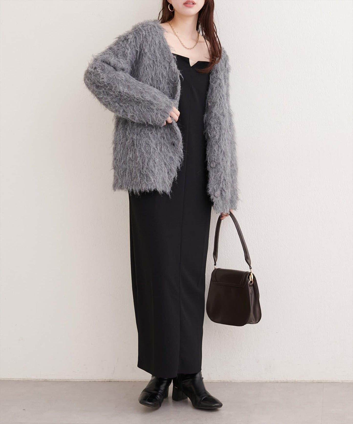 剪裁喬其紗吊帶連衣裙