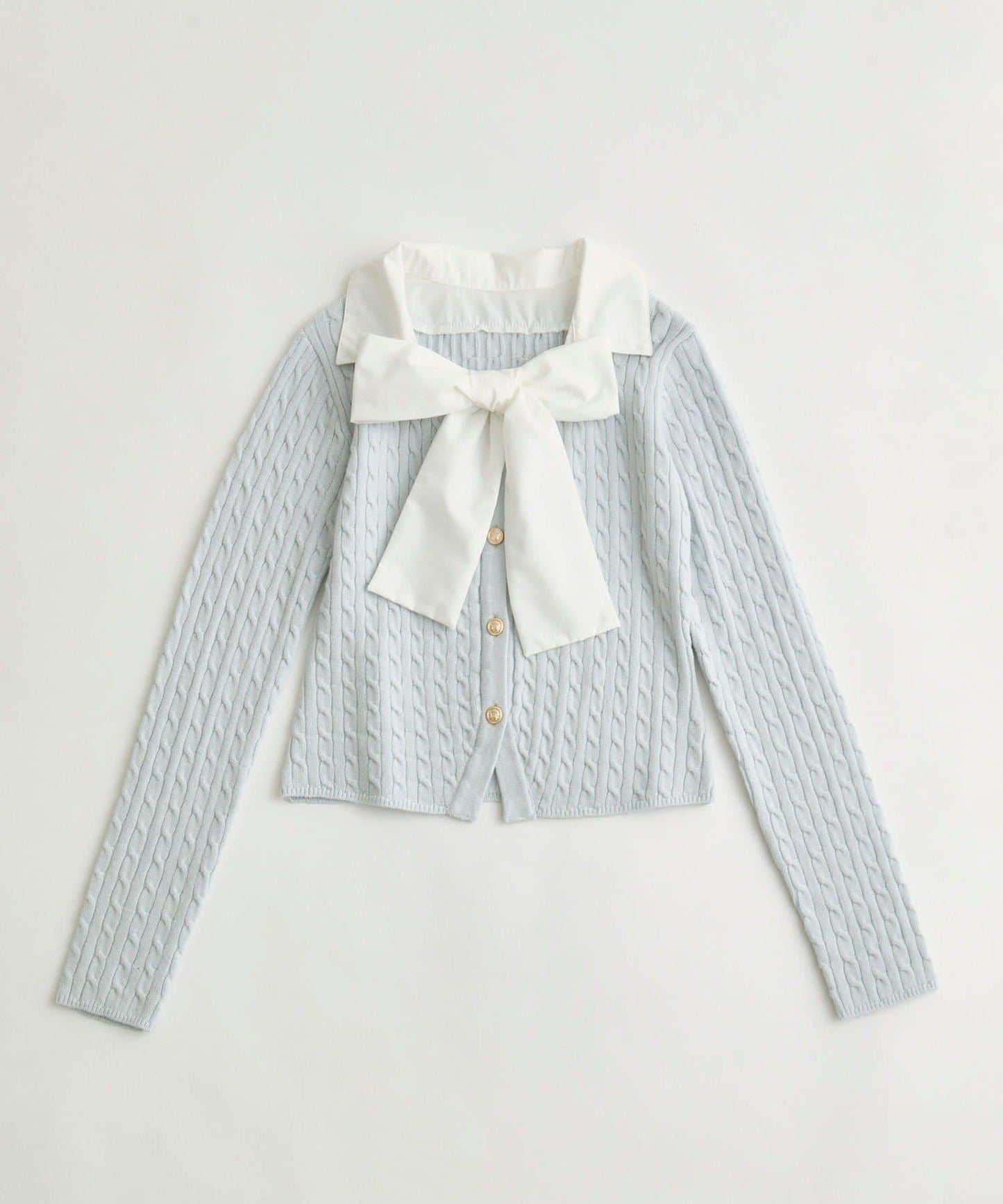 麻花領結針織衫