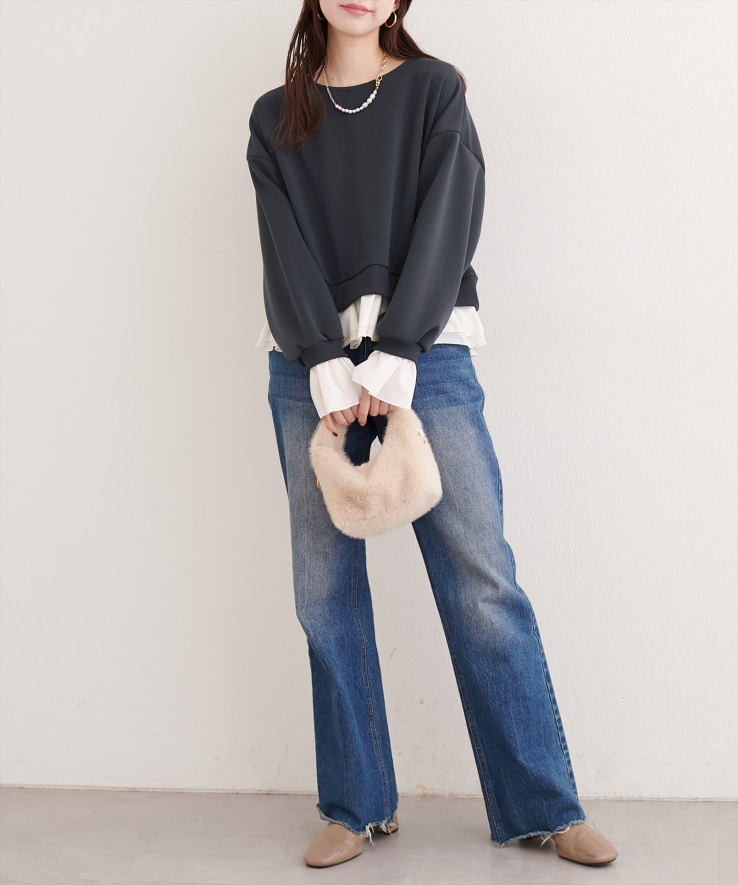 荷葉邊層疊套頭衫