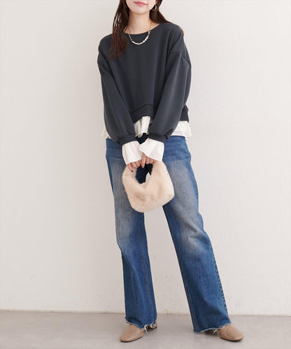 荷葉邊層疊套頭衫