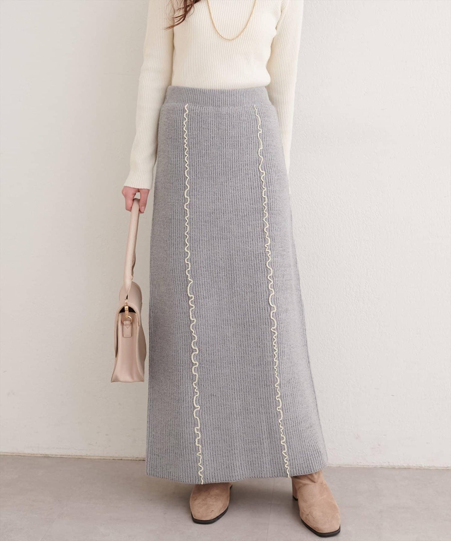 荷葉邊針織半身裙