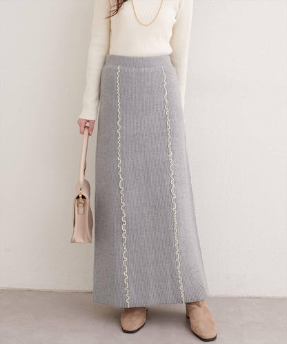 荷葉邊針織半身裙