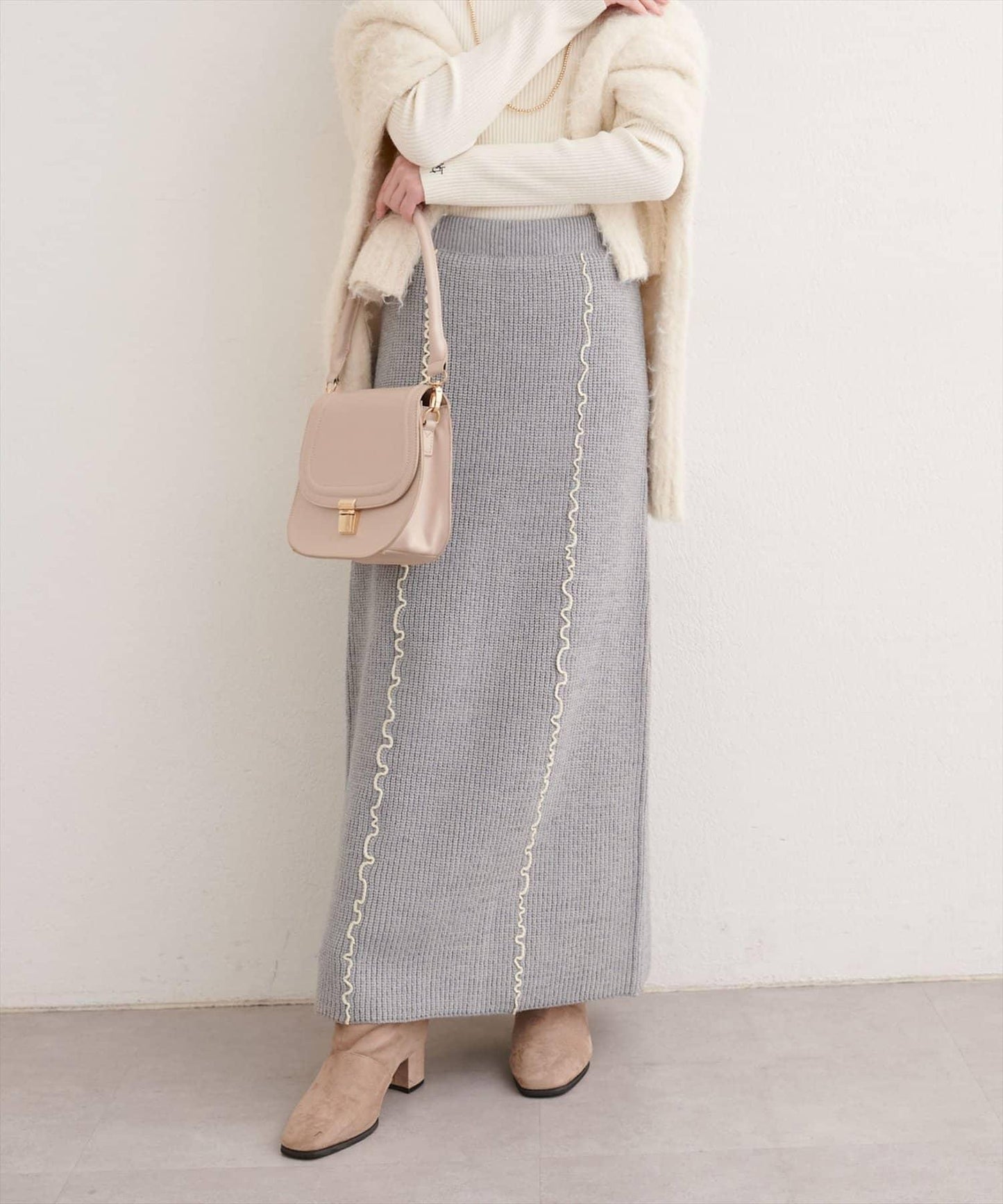 荷葉邊針織半身裙