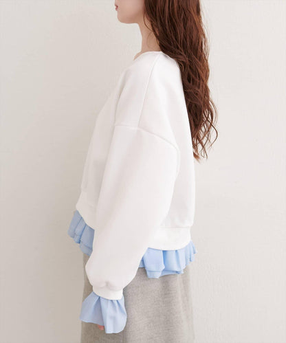 荷葉邊層疊套頭衫