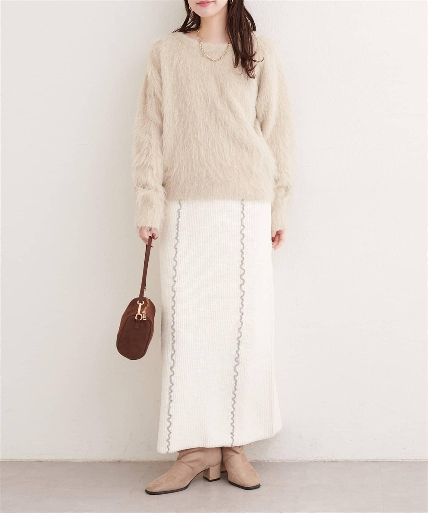 荷葉邊針織半身裙