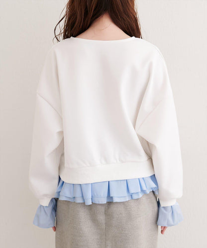 荷葉邊層疊套頭衫