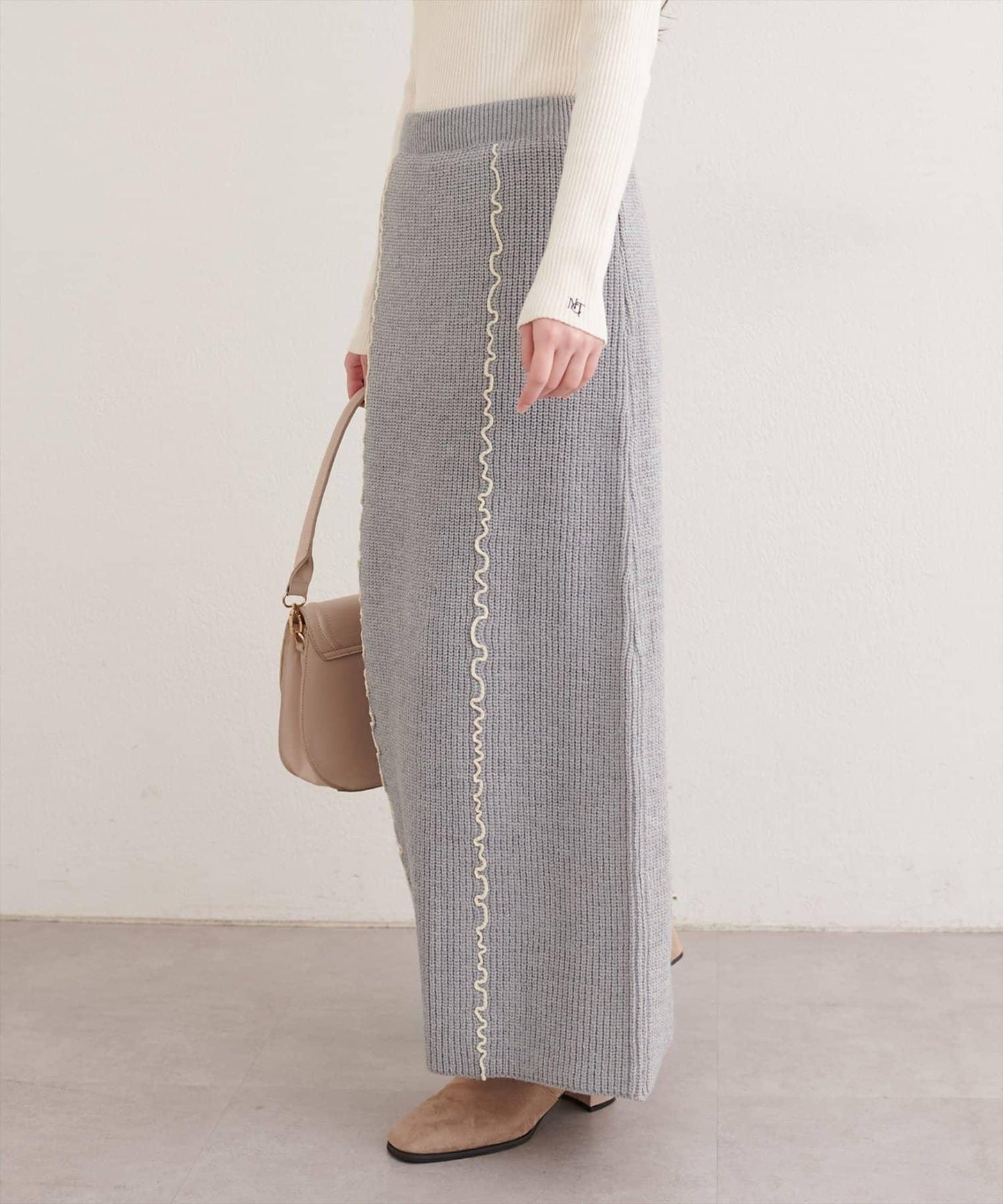 荷葉邊針織半身裙