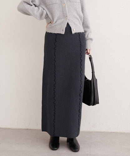 荷葉邊針織半身裙