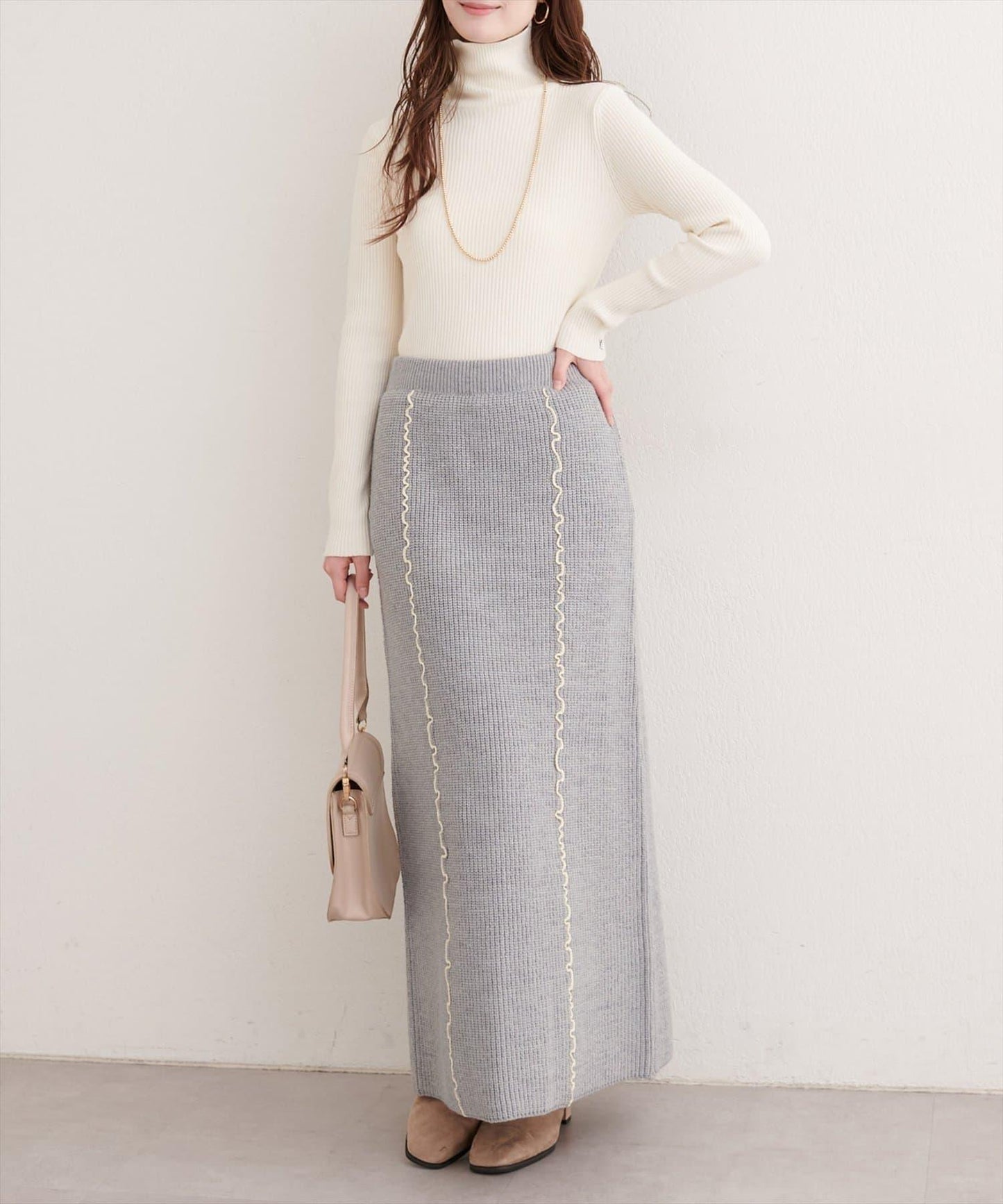 荷葉邊針織半身裙