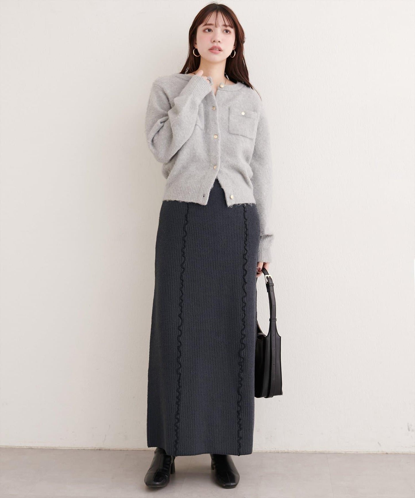 荷葉邊針織半身裙