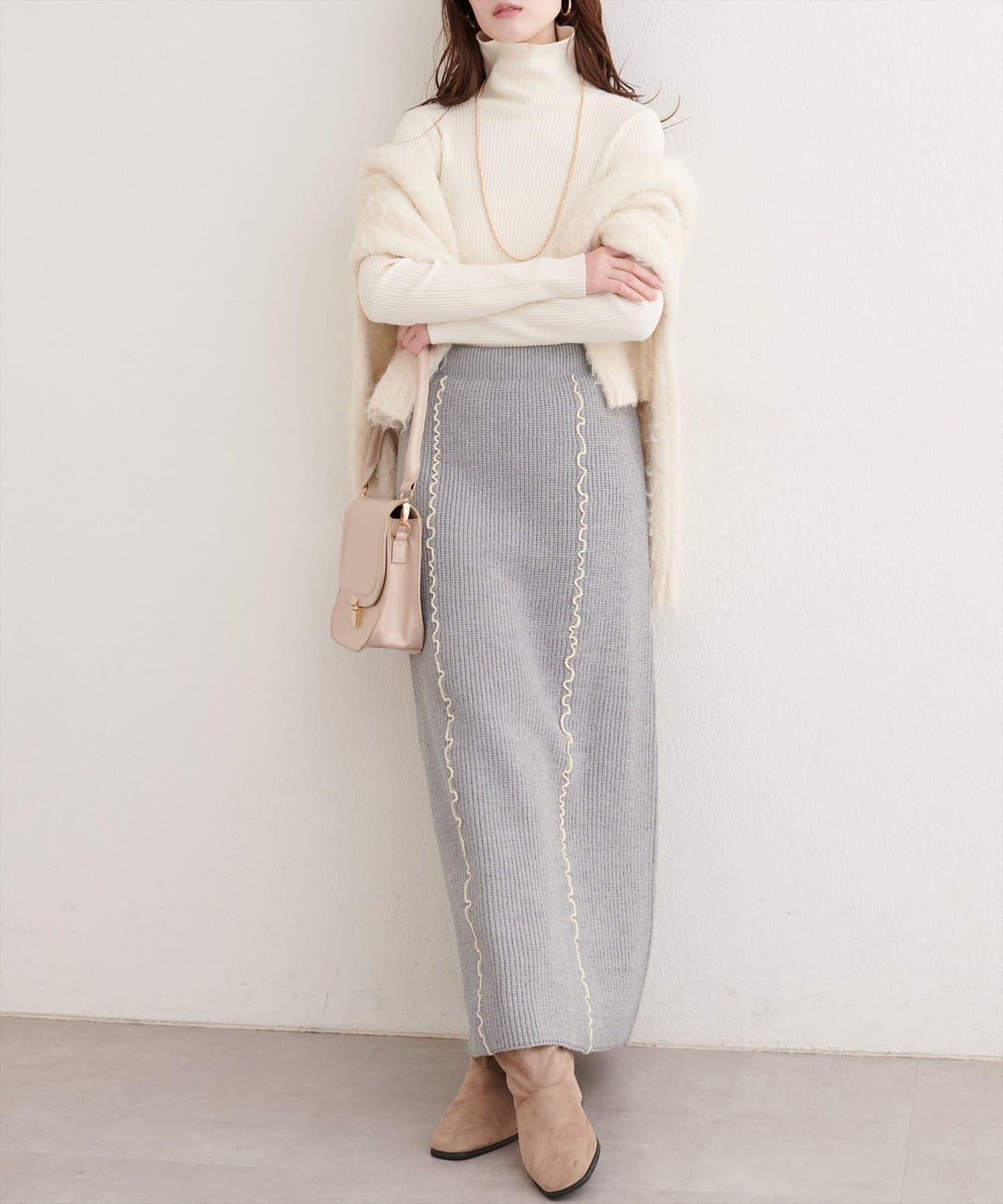 荷葉邊針織半身裙