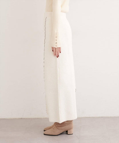 荷葉邊針織半身裙