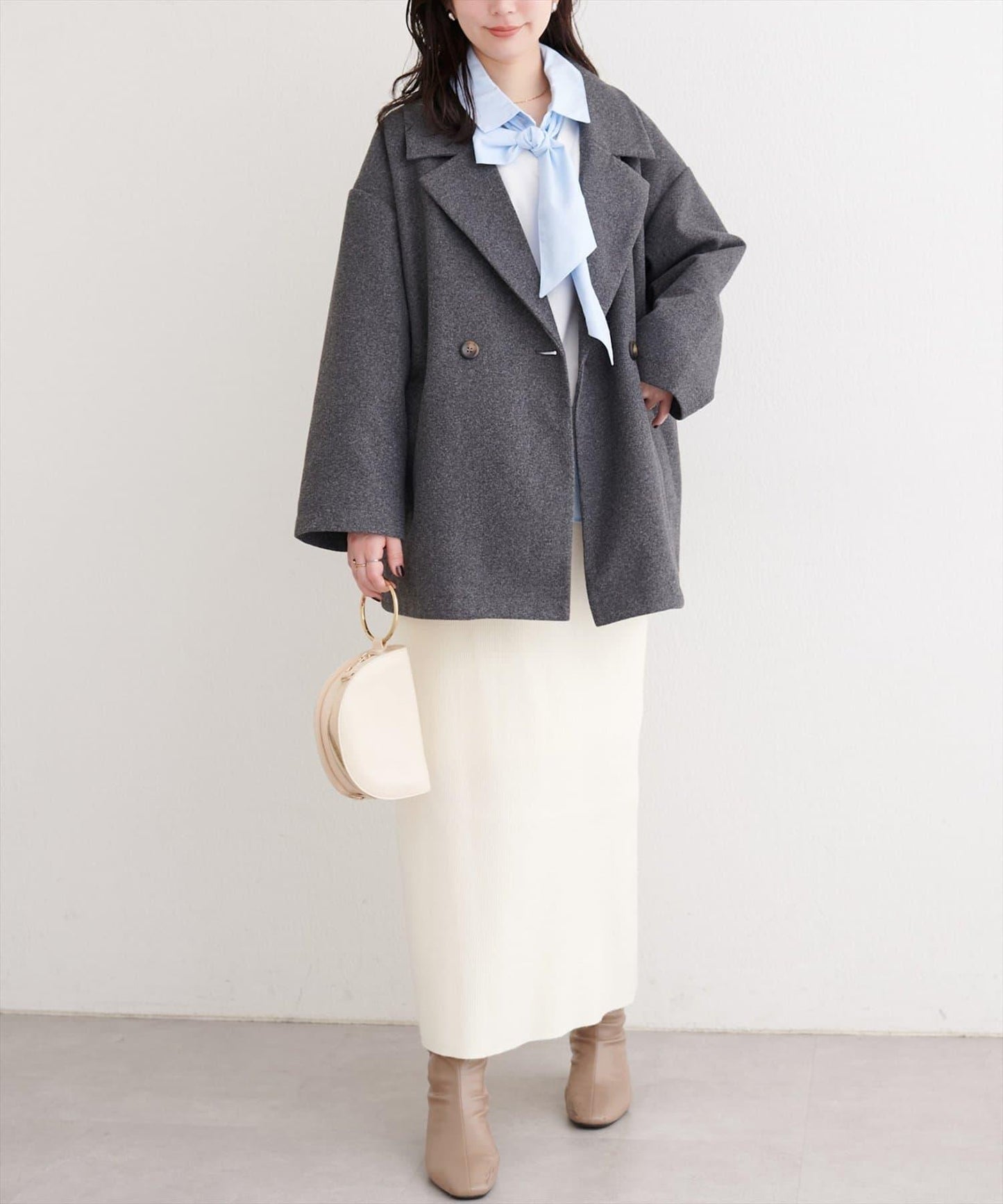 帶領結襯衫疊穿套頭衫