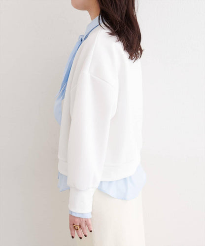帶領結襯衫疊穿套頭衫