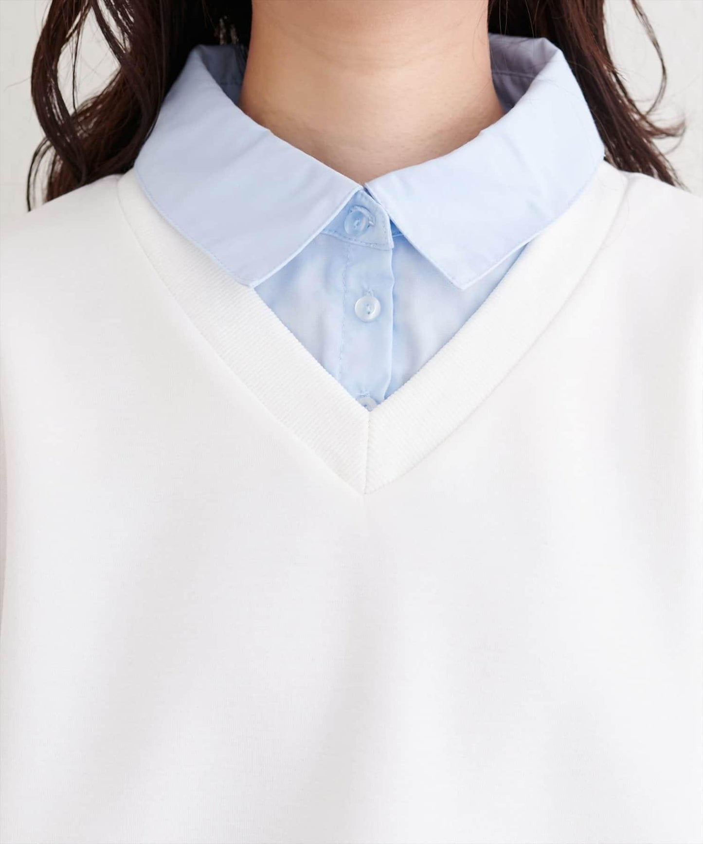 帶領結襯衫疊穿套頭衫