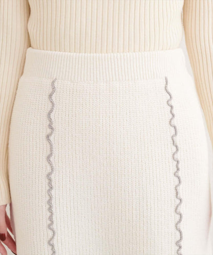 荷葉邊針織半身裙