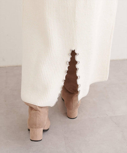 荷葉邊針織半身裙