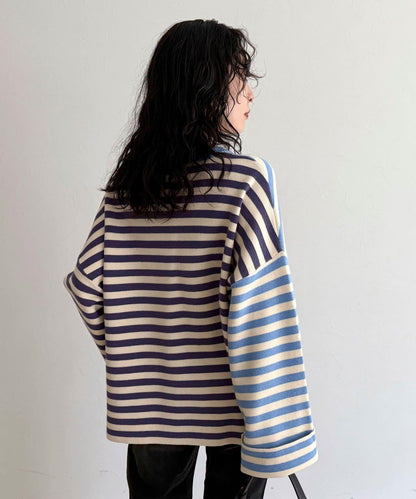 【GEVACO/ゲバコ】條紋針織套頭衫