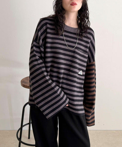 【GEVACO/ゲバコ】條紋針織套頭衫