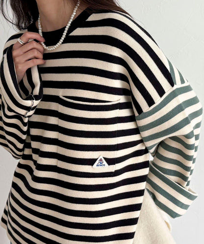 【GEVACO/ゲバコ】條紋針織套頭衫