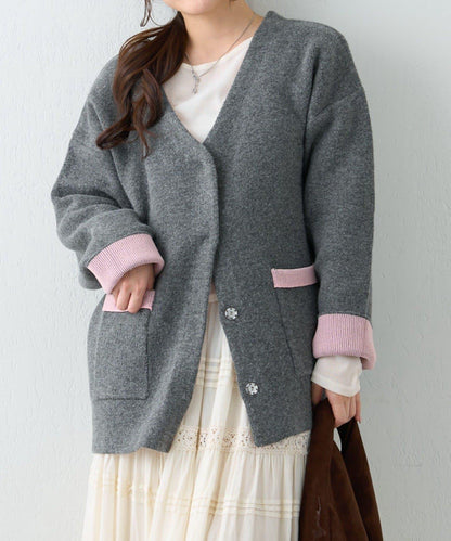 【nane】雙面配色開衫