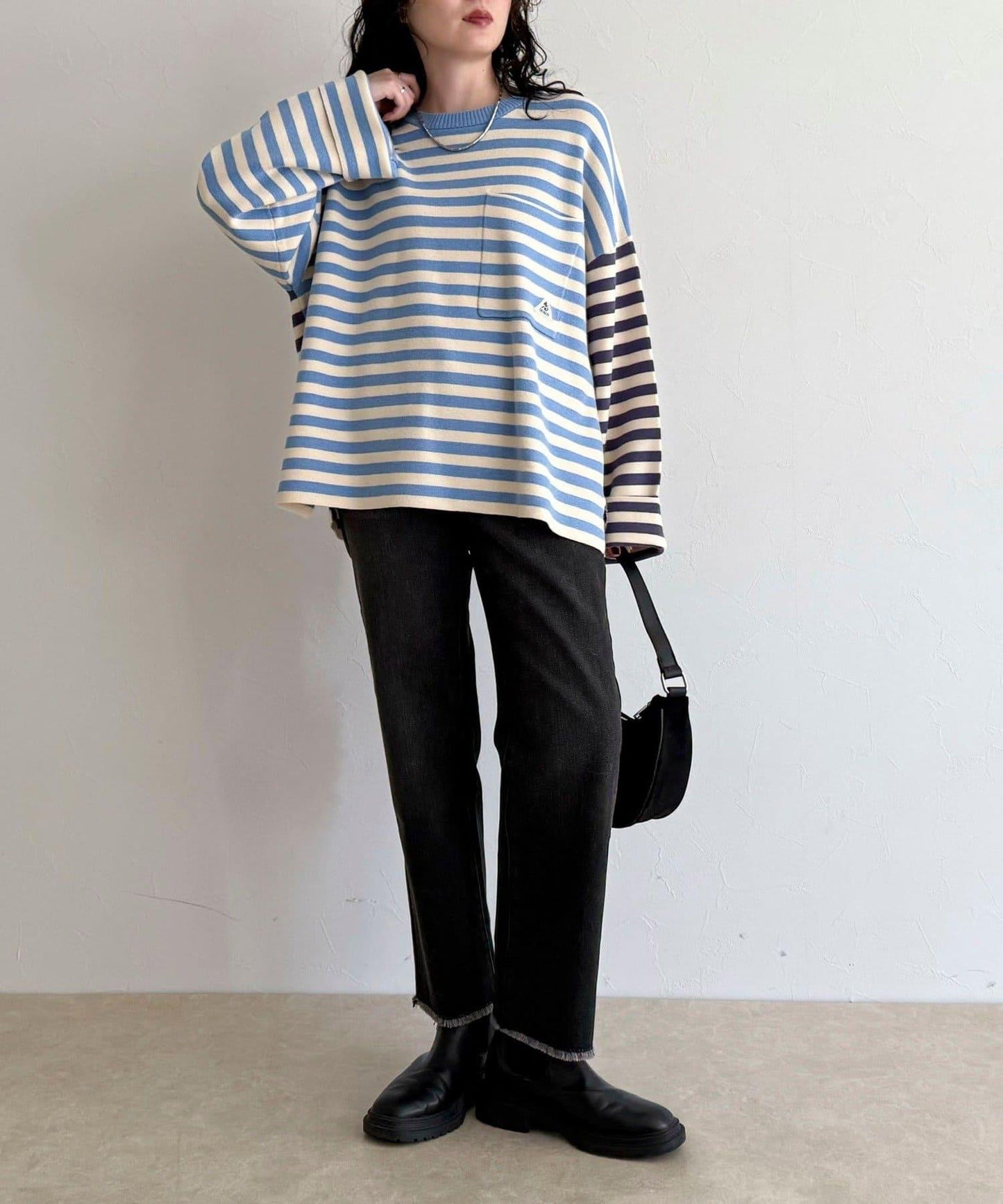 【GEVACO/ゲバコ】條紋針織套頭衫