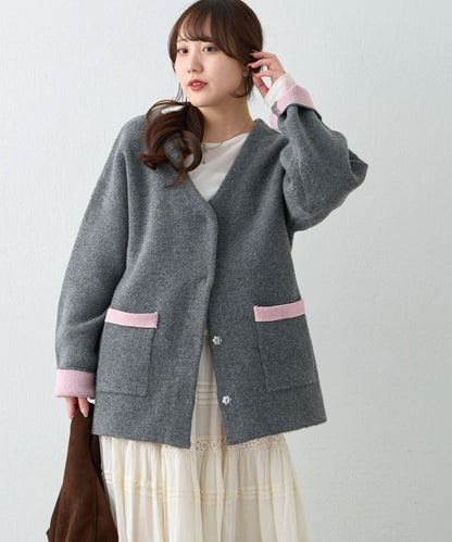 【nane】雙面配色開衫