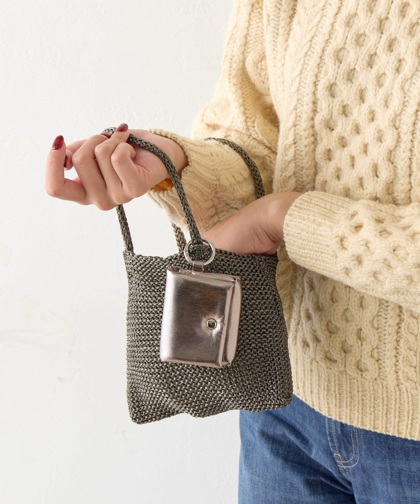 迷你零錢包附亮絲迷你手提包