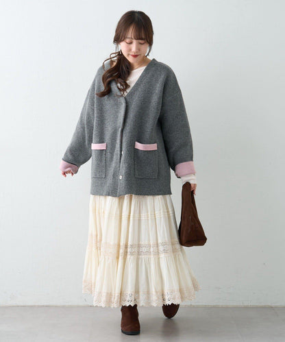【nane】雙面配色開衫