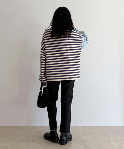 【GEVACO/ゲバコ】條紋針織套頭衫