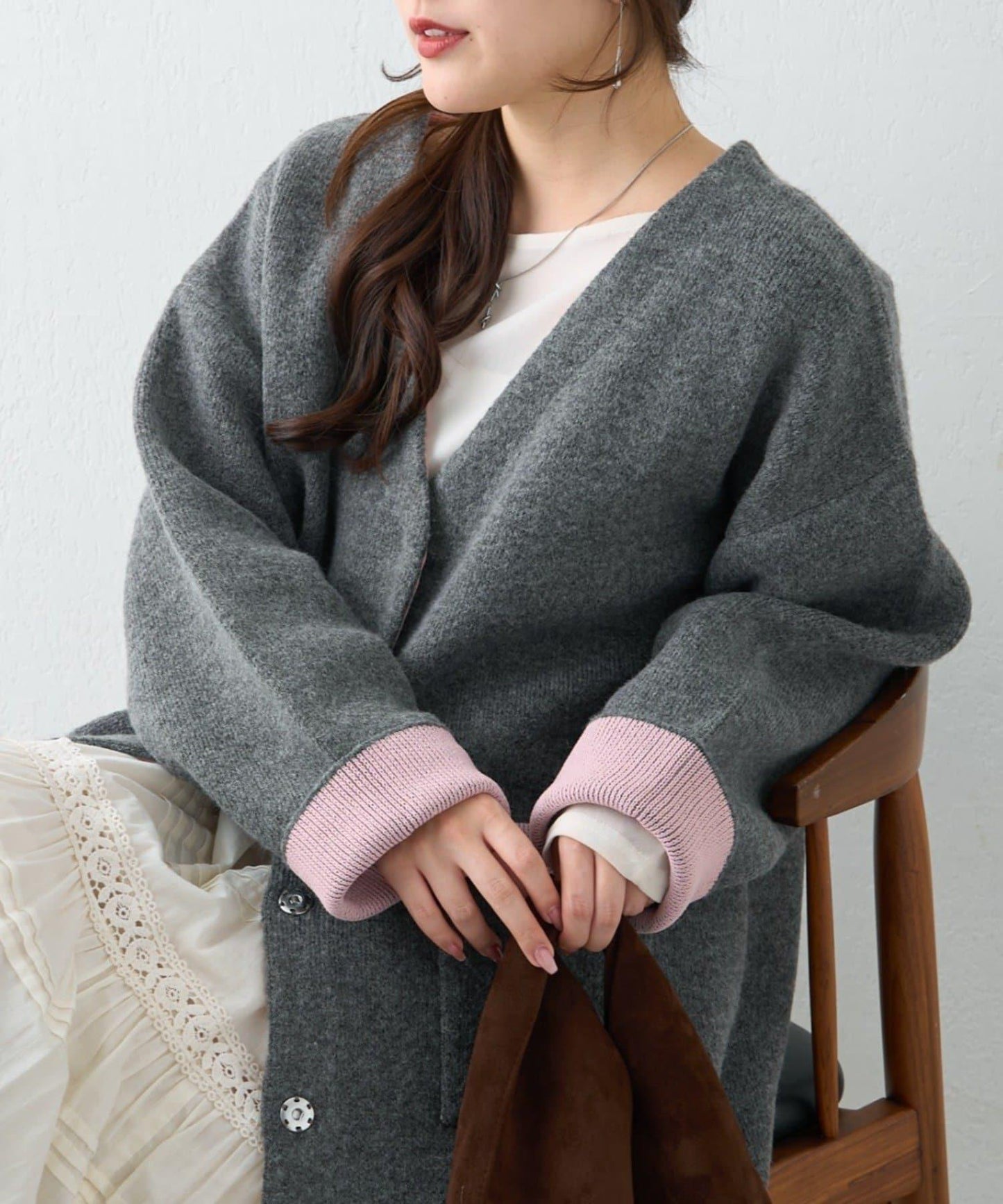 【nane】雙面配色開衫