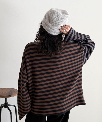 【GEVACO/ゲバコ】條紋針織套頭衫