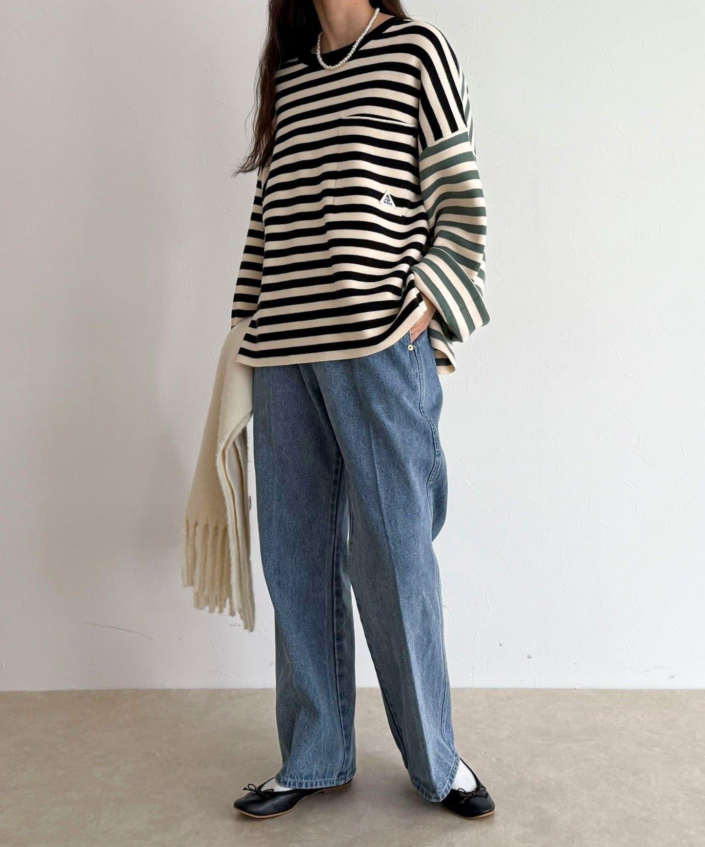 【GEVACO/ゲバコ】條紋針織套頭衫