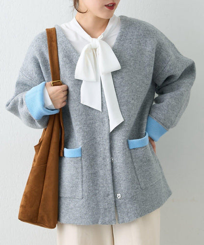 【nane】雙面配色開衫