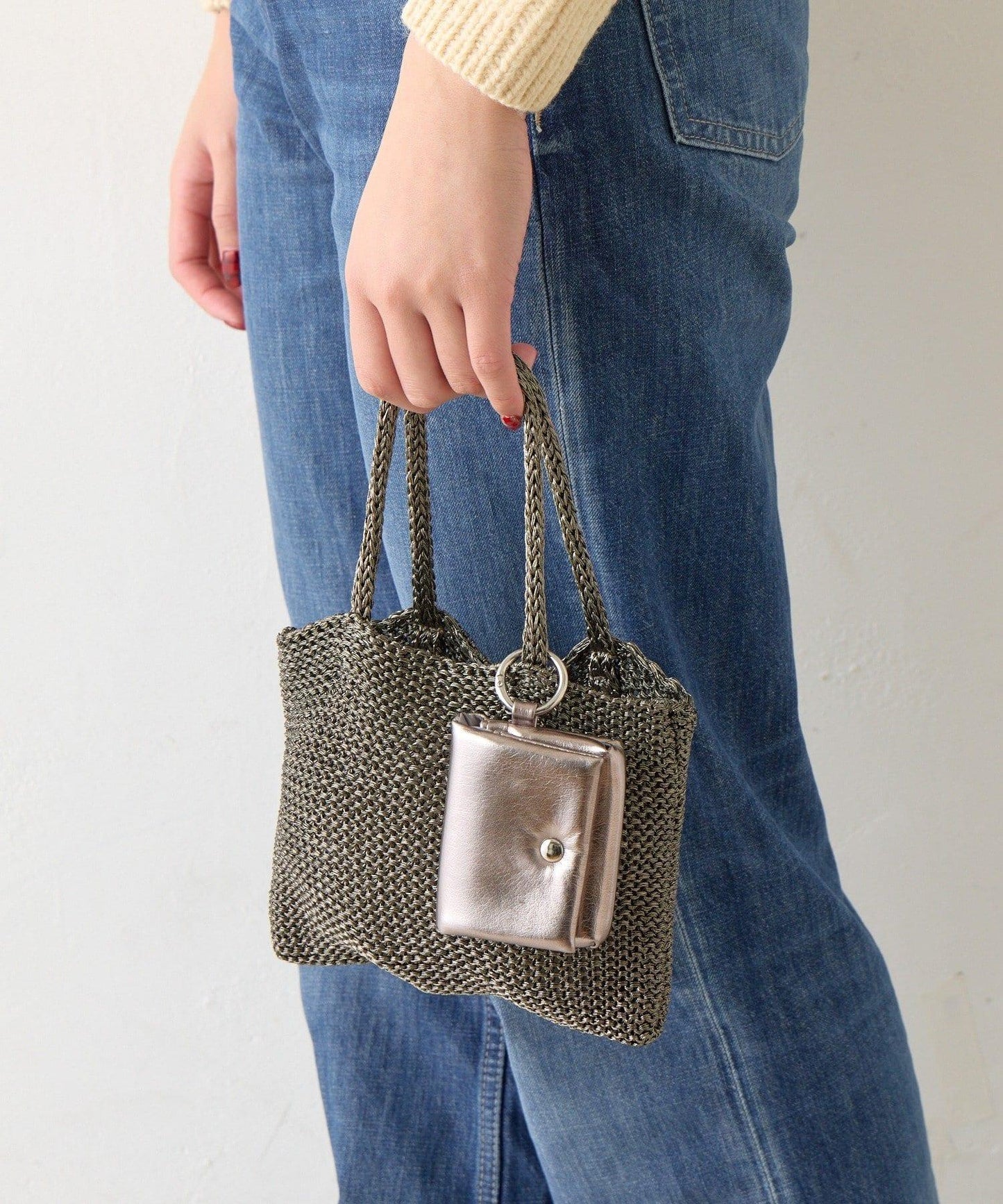 迷你零錢包附亮絲迷你手提包