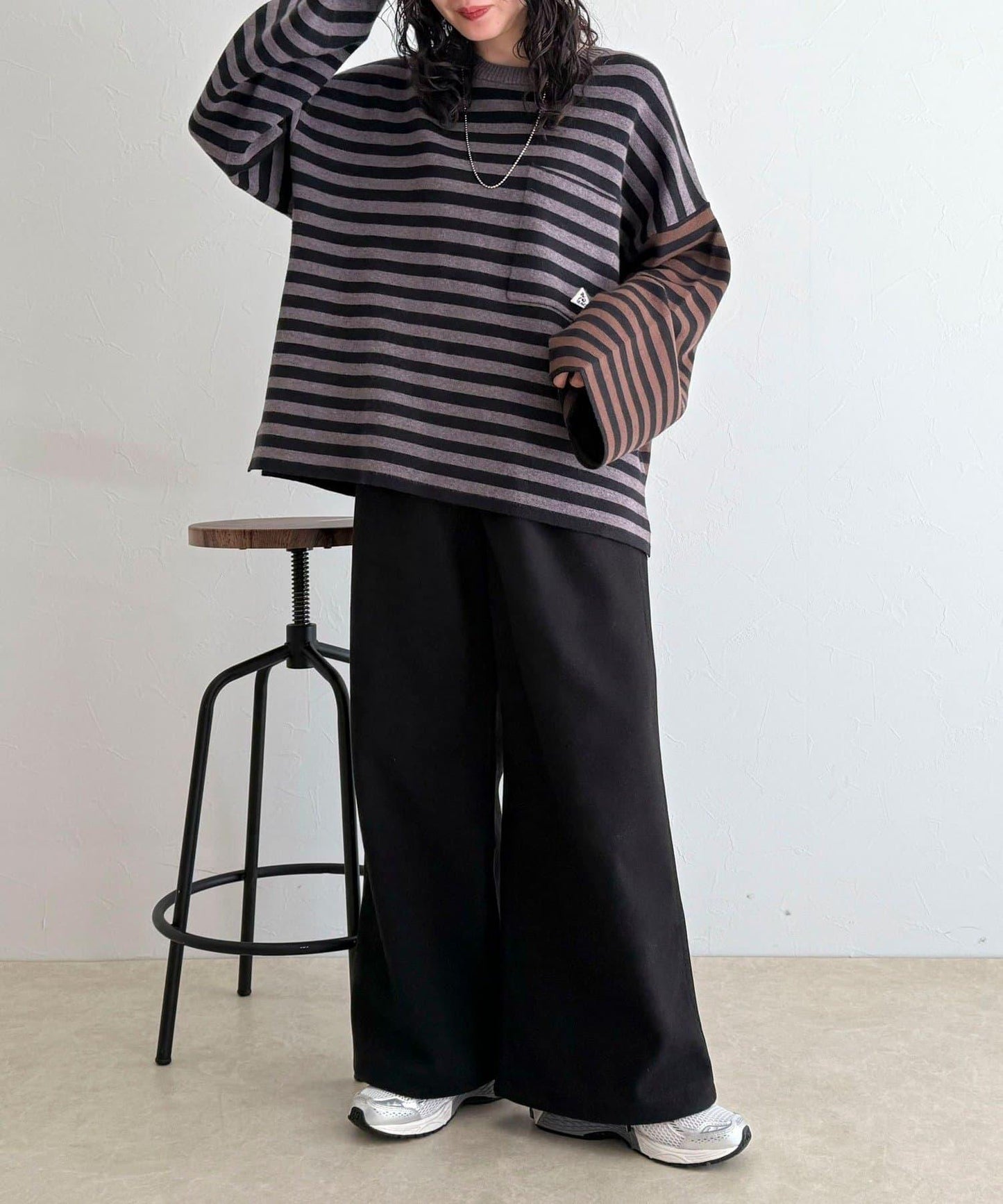 【GEVACO/ゲバコ】條紋針織套頭衫