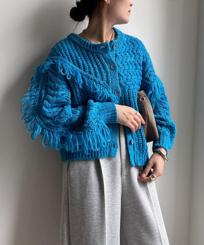 流蘇針織開衫