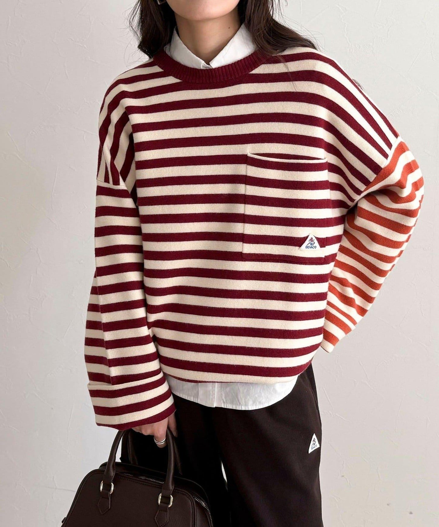 【GEVACO/ゲバコ】條紋針織套頭衫