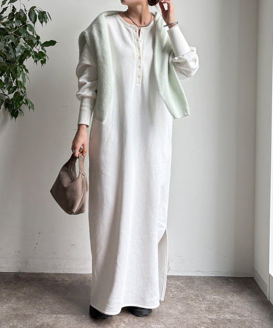 加絨加厚亨利領連衣裙